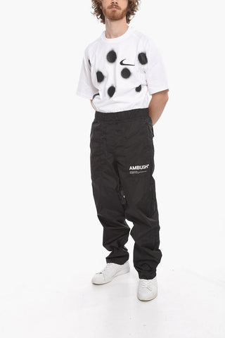 Joggers in Nylon LOGO-PRINT senza Polsino