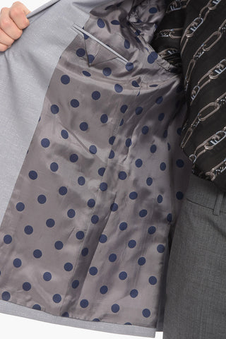 Blazer in Misto Lana con Effetto Glitter e Tasche con Aletta