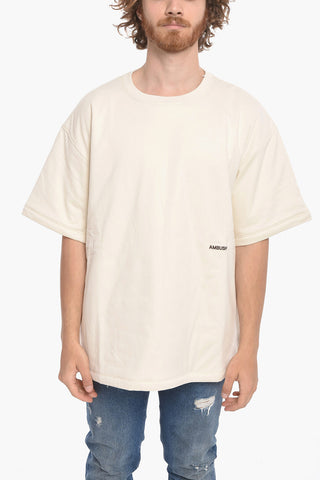 Crew Neck Padded T-Shirt with Embroidered Logo