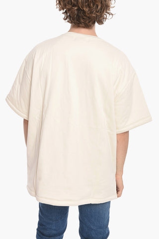 Crew Neck Padded T-Shirt with Embroidered Logo