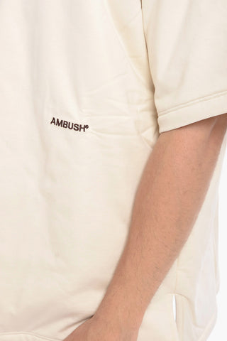 Crew Neck Padded T-Shirt with Embroidered Logo