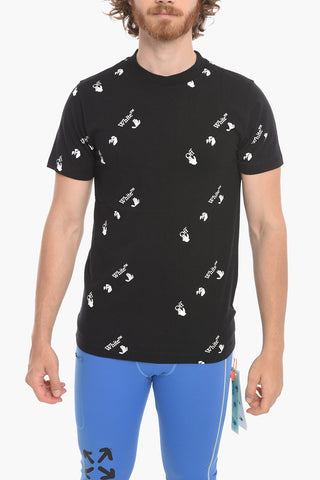 Crew Neck OW ALLOVER Cotton T-Shirt