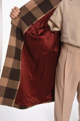 Cappotto in Misto Lana Gingham Check