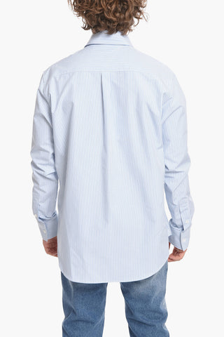 Awning Stripe Cotton Shirt with Breast-pocket