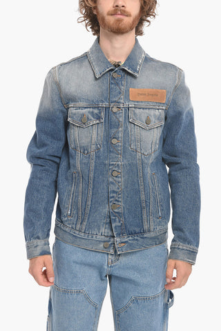 Denim Saharan Jacket with Embroidered Logo