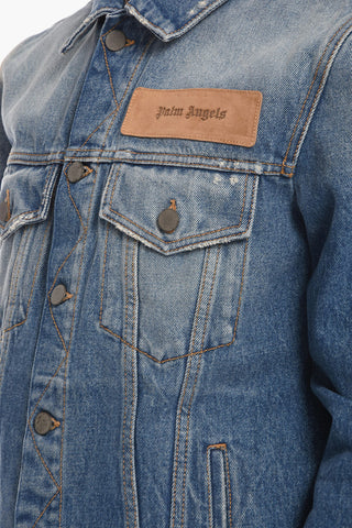 Denim Saharan Jacket with Embroidered Logo