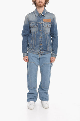 Denim Saharan Jacket with Embroidered Logo