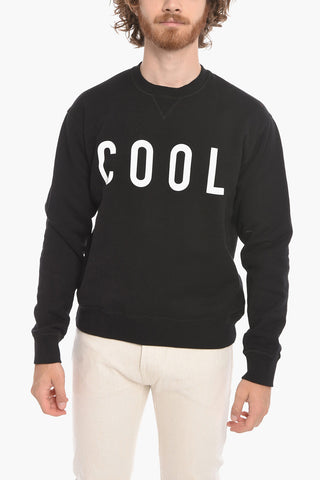 Fleeced-cotton Cool-fitting Crewneck Sweatshirt with Print