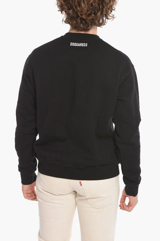 Fleeced-cotton Cool-fitting Crewneck Sweatshirt with Print