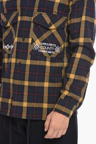 Camicia in Flanella FOLK con Motivo Plaid Check