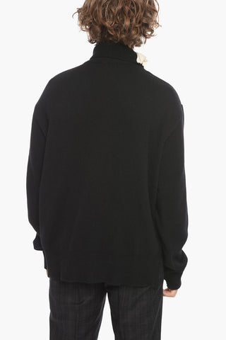 Pullover a Collo Alto ZIP UP in Misto Lana
