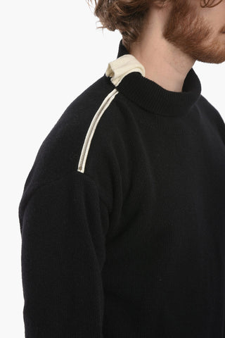 Pullover a Collo Alto ZIP UP in Misto Lana