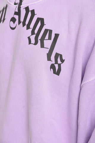 Felpa Girocollo CURVED LOGO in Cotone Garzato
