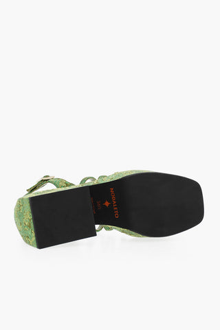 Embroidered CHIBI Sandals Heel 12 cm