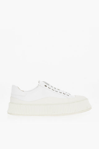 Low-top Fabric Sneakers With Platform Sole
