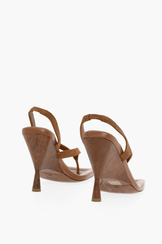 Sandali In Suede Slingback Con tacco A rocchetto 11 cm
