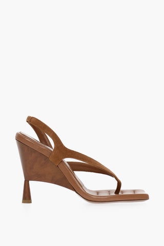 Sandali In Suede Slingback Con tacco A rocchetto 11 cm
