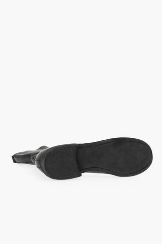 Stivaletti in Pelle di Cavallo con Zip Frontale