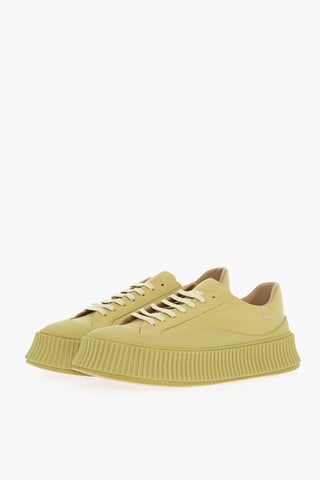 Sneakers Low-top In Pelle Con Suola Platform