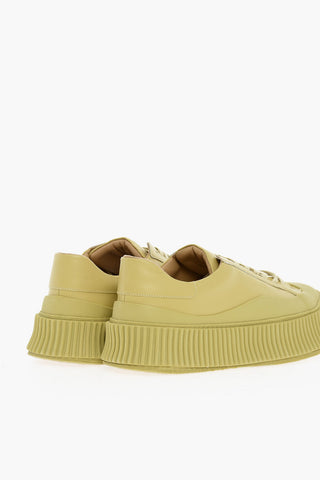 Sneakers Low-top In Pelle Con Suola Platform