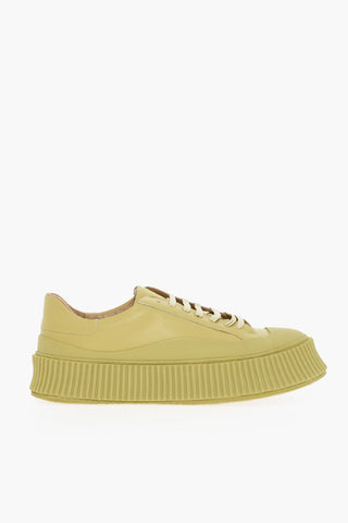 Sneakers Low-top In Pelle Con Suola Platform