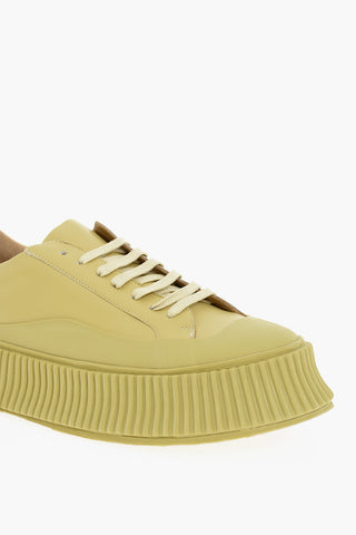 Sneakers Low-top In Pelle Con Suola Platform