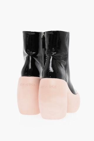 Patent Leather Boots With Bubble Sole Heel 13 cm 