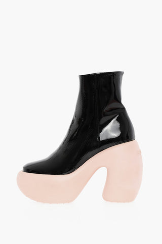 Patent Leather Boots With Bubble Sole Heel 13 cm 