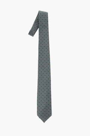 Satin Tie with Geometric Motif 