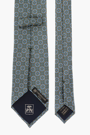 Satin Tie with Geometric Motif 