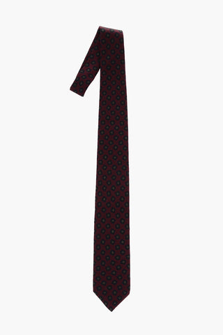 All-Over Geometric Motif Silk Kipper Tie