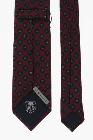 All-Over Geometric Motif Silk Kipper Tie