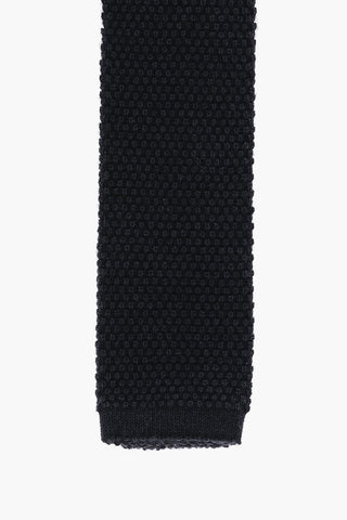 Cravatta in Seta e Cashmere in Tinta Unita