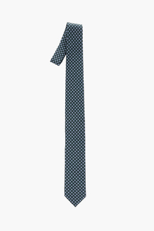 Silk Kipper Tie With All-Over Geometric Pattern