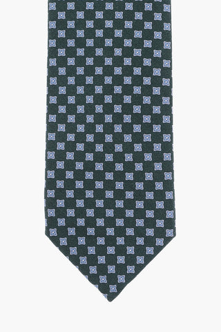 All-Over Geometric Motif Silk Kipper Tie