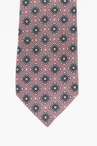 All-Over Geometric Motif Silk Kipper Tie
