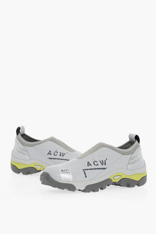 Logo Print Leather Slip On Sneakers