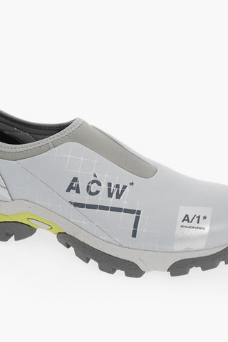 Logo Print Leather Slip On Sneakers
