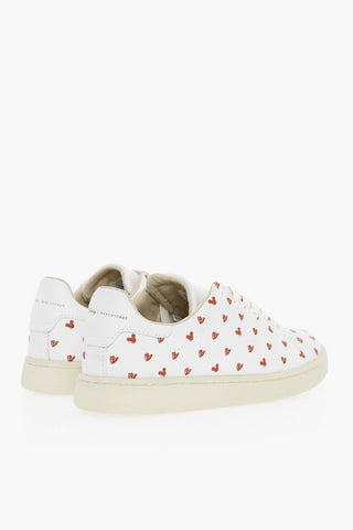 DISENY Leather Low-top Sneakers With Heart Pattern Print