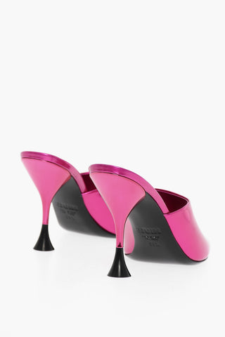 Leather Metallic effect ASIA Mules Heel 10 cm