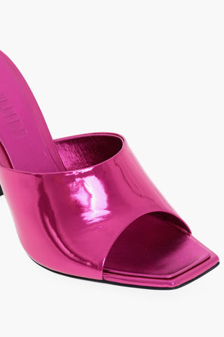 Leather Metallic effect ASIA Mules Heel 10 cm