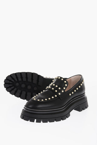 Mocassini Penny in Pelle PEARL con Borchie