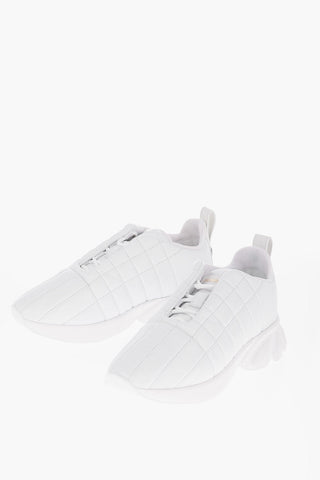 Rubber Sole Quilted Leather Sneakers