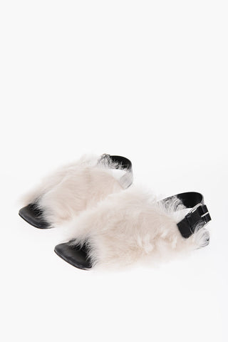 Slingback Fur Flat Sandals