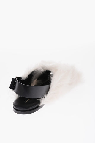 Slingback Fur Flat Sandals