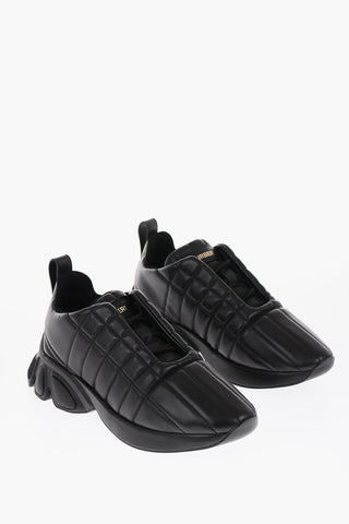 Rubber Sole Quilted Leather Sneakers