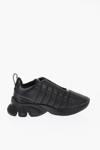 Rubber Sole Quilted Leather Sneakers
