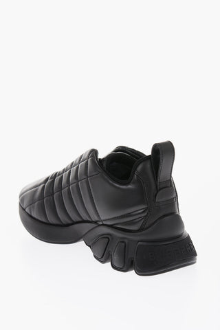 Rubber Sole Quilted Leather Sneakers