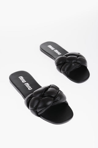 Sliders Imbottite in Pelle con Suola in Cuoio