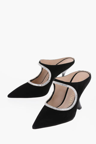 Mules in Suede CRYSTAL con Tacco a Rocchetto 10cm